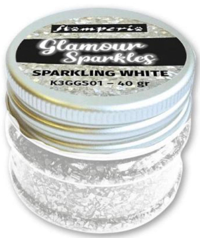 Stamperia Glamour Sparkles Sparkling White
